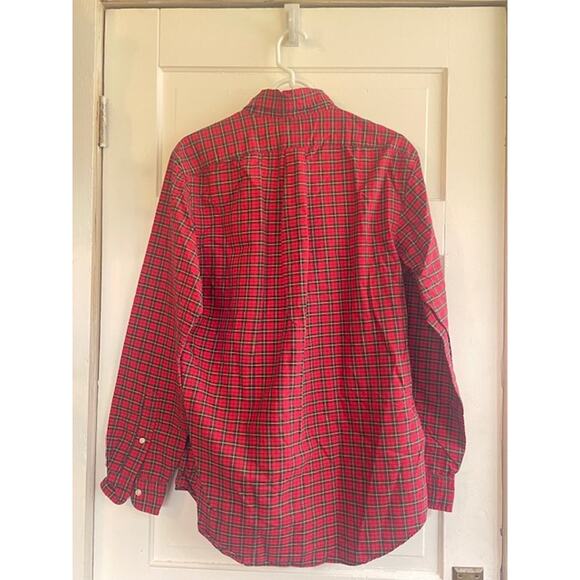 Ralph Lauren Mens Size Medium Button-Down Red Plaid Shirt 100% Cotton - Picture 2 of 6